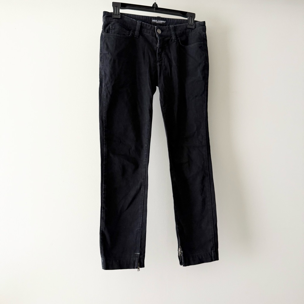 Dolce & Gabbana Black Denim Zip Detail Pretty Skinny Jeans 40